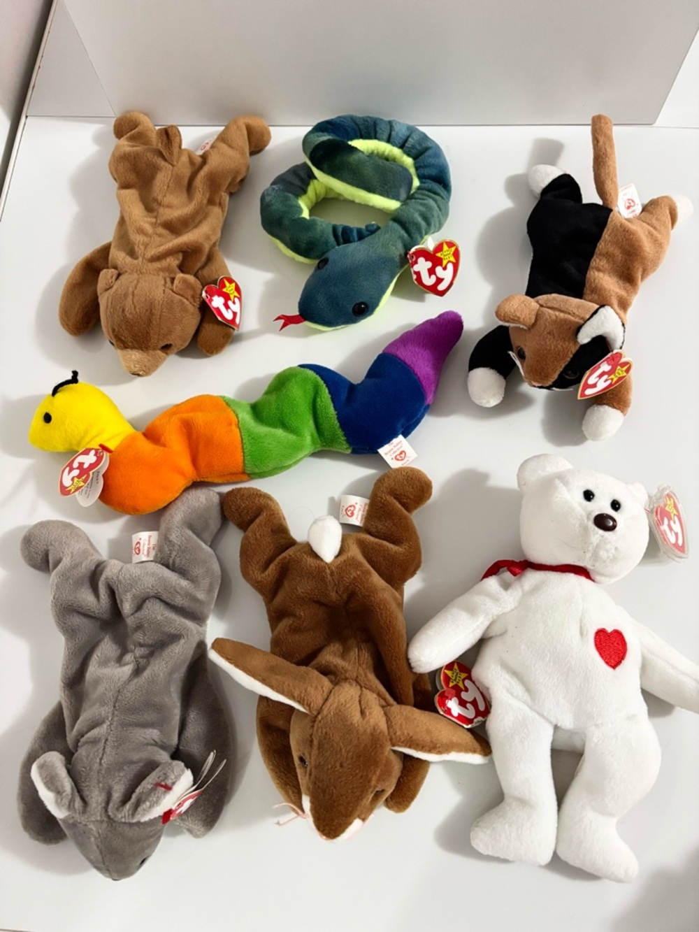 TY Beanie Babies PVC Pellets VINTAGE 90’s Collection 7 Pieces Lot.